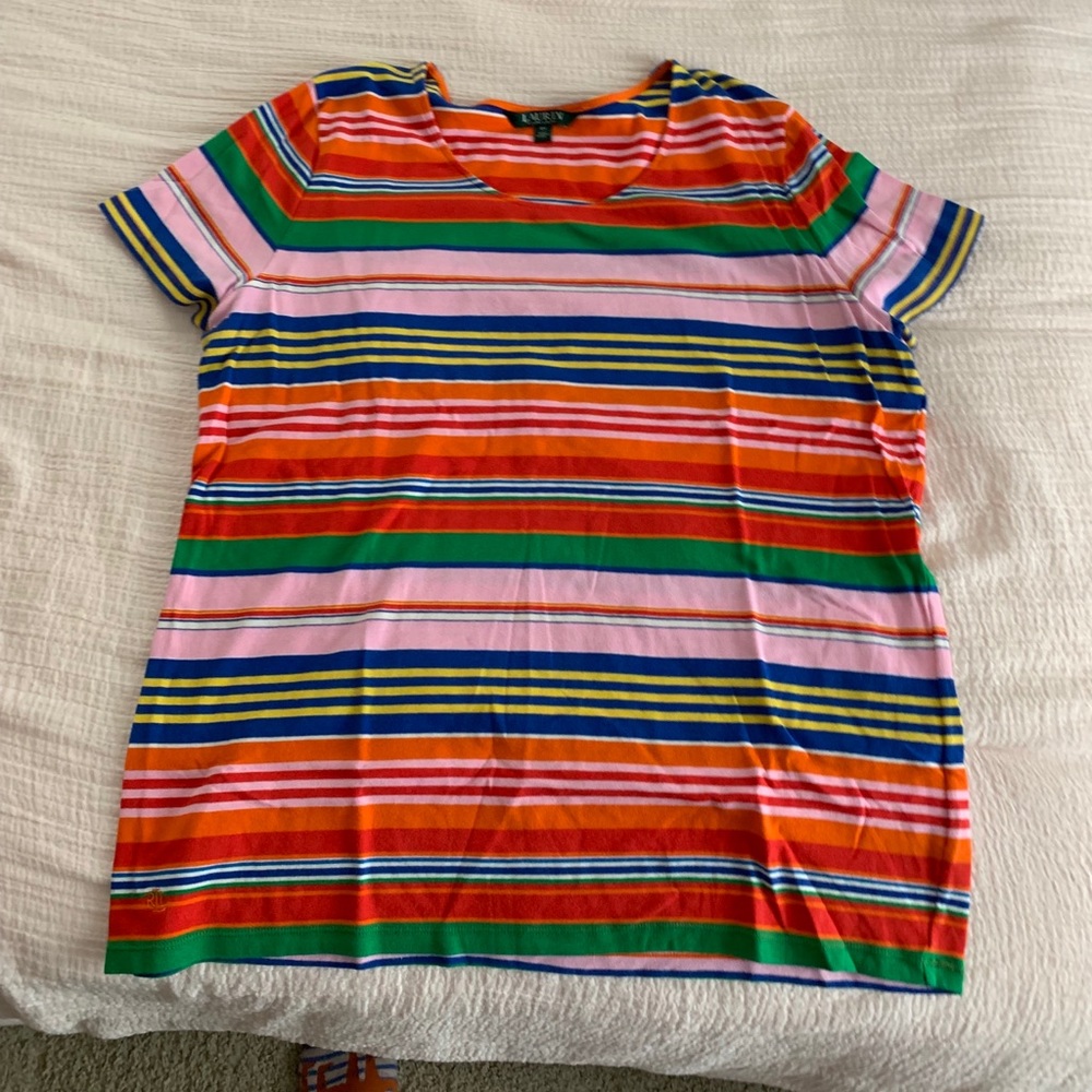multicolored ralph lauren striped shirt